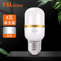 佛山照明(FSL)LED灯泡节能灯 螺口E27光源 4W白光6500K柱形炫风(计价单位:个)