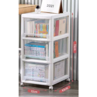 三层白色透明置物架 32cm*43cm*H70cm