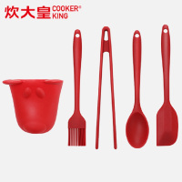 炊大皇(COOKER KING)巧手硅胶厨艺五件套(小刮铲+沙拉勺+小油刷+食品夹+防烫手套)