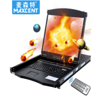 麦森特 MAXCENT AE-1704 KVM切换器 17英寸 4口 USB机架式 折叠LCD液晶
