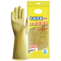 苏宁极物 牛筋橡胶手套 DX0779 洗碗手套加厚家用护肤防滑耐用乳胶 M中号*3双(单位:份)