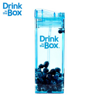 加拿大Drink in the Box儿童成人吸管杯喝水杯便携式果汁杯饮料杯糖果色大号355ml蓝色