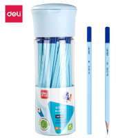 得力书写铅笔50支三角杆HB桶装铅笔58164