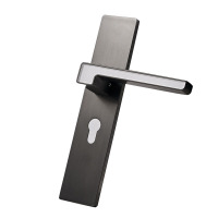 卡贝 门锁室内卧室房间门锁静音实木门锁 现代金属灰通用50夜光面板锁 CX50-6781-19