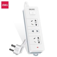得力(deli) 新国标安全插座/插排/插线板/接线板/排插/拖线板 儿童保护门 3位总控全长2米 18273