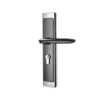 卡贝 门锁室内卧室房门锁实木静音门把手锁具缓冲门锁 亮铬+亚黑CX50-5306-12