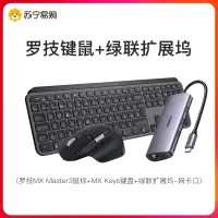 罗技MX Master3鼠标+罗技MX Keys键盘+绿联扩展坞-网卡口