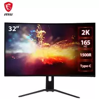 微星 MSI 31.5英寸 2K 165Hz 电脑曲面游戏电竞显示器高清大屏吃鸡 显示屏 FreeSync技术 显示屏 炫光同步 MAG322CQR