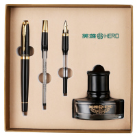 英雄 7056钢笔金色都市艺术套装(明笔+美工笔尖+宝珠笔项+笔芯+墨水)0.5mm(套)