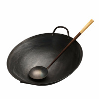 双耳加厚手打铁锅 45 单个装