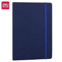 得力(deli)25k96张中档款绑带皮面本 商务办公记事本笔记本子日记本。 蓝色22244