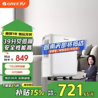 格力(GREE)除湿机/抽湿机 家用除湿量静音低噪小型除湿器卧室客厅宿舍用可24H定时12L/天 2-20㎡ DH12E