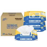 清风 APP 清风湿厕纸40片4包(箱装)(新旧包装随机发货)