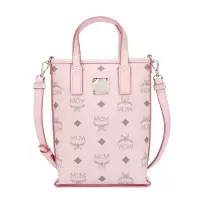 MCM女士Essential Visetos系列粉色人造革手提包单肩斜挎包礼物送女友MWRAASE03QH001