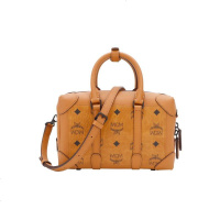 MCM 品 女士Soft Berlin Visetos干邑色人造革配牛皮革手提单肩斜挎包MMRBSBF03CO0