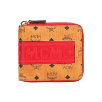 MCM 新款 FLIGHT PRINT 旅行元素小号短款钱包 干邑色/白色 MZS9SVI95CO001礼物