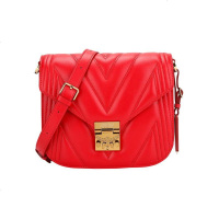 自营 新品 MCM 女士纯色皮革单肩斜挎包马蹄包 MWS9APA81RU001礼物