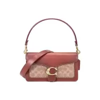 蔻驰COACH2021新款品女士专柜款TABBY系列涂层帆布配皮手提斜挎包棕色锈色26号中号6793 B4NQ4