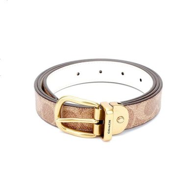 蔻驰 COACH 奢侈品 女士专柜款人造革配皮腰带皮带卡其色72685 B4OS5-S