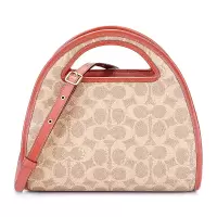蔻驰 COACH 品 女士专柜款焦糖卡其人造革配皮手提单肩斜挎包 146 B4NQ4礼物