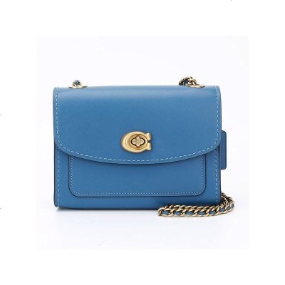 自营 新品 蔻驰 COACH 品 女士专柜款PARKER 18号皮质单肩斜挎包蓝色 29392 B4LKE礼物