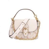 蔻驰 COACH 奢侈品 女士专柜款新款BEAT系列白色拼色涂层帆布配皮手提单肩斜挎包礼物送女友 4603 B4RGL