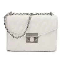 迈克·科尔斯MICHAEL KORS MK新款 女士链条翻盖MK字母羊皮革中号单肩斜挎包35F0SX0L2U OPTIC