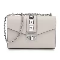 MICHAEL KORS MK 迈克·科尔斯 品 MK女款 铆钉翻盖灰色中号牛皮革单肩斜挎包 35F0SX0L8