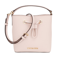迈克·科尔斯 MICHAEL KORS MK女包 水桶包粉色牛皮革小号手提单肩斜挎包 35T0GU2C0L POWDER