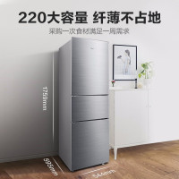 美的(Midea) BCD-220TM 三门冰箱 星际银