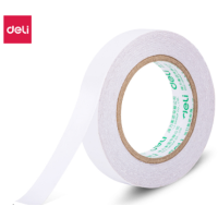 得力30404棉纸双面胶带9mm*10y*80um(2卷/袋)泡沫胶带 双面胶 胶纸185cm 白色*25