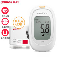 鱼跃(Yuwell)血糖仪家用智能免调码语音582血糖测试仪100支单片试纸试条医用级精准血糖仪