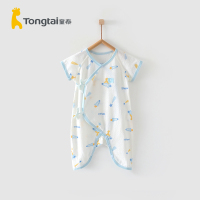童泰(TONGTAI)夏季款0-3月新生婴儿男女宝宝衣服纯棉半袖系带蝴蝶蛤衣连体衣儿童家居服连体衣