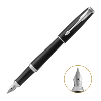 派克(PARKER)2016都市纯黑丽雅白夹墨水笔