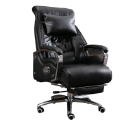 慧采云 办公家具真皮老板椅子商务可躺按摩办公椅升降转椅舒适久坐家用电脑桌椅