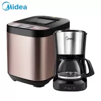 美的(Midea)面包机 早餐机 智能面包机 ESC1510+美的(Midea)咖啡机家用泡茶机KFD101