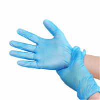 兰S(LAUTEE)PC2007 一次性手套蓝色耐用手套防水防油污手套非乳胶无粉PVC手套 100只/盒 L码