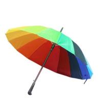雨伞 非标彩虹伞雨具塑料直柄 银色钢丝户外晴雨伞
