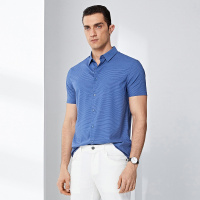 鄂尔多斯 | JEANS春夏凉爽透气简约时尚男士短袖休闲衬衫