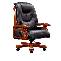 慧采云 办公家具实木老板椅皮椅电脑椅职员办公椅总裁椅人体工学椅可躺实木转椅