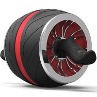 自动回弹健腹轮家用健身器材腹肌轮运动健腹器红色