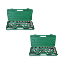 长鹿 32件12.5mm系列 镜面铬钒12角套筒组套