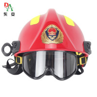 东安17款抢险救援头盔消防头盔带护目镜带灯架消防灭火头盔消防员安全帽红色防护头盔 消防器材