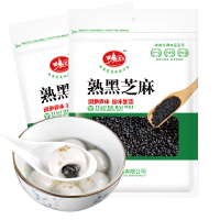 味美发 黑芝麻 即食杂粮 烘焙原料 熟黑芝麻粒90gX2袋