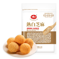 味美发 熟白芝麻粒90g 白芝麻 即食杂粮 烧烤煎饼撒料