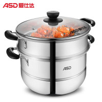 爱仕达 蒸锅蒸笼 不锈钢蒸馒头二层锅 大号蒸屉家用双层 电磁炉蒸锅燃气通用 QVL1526(WG)