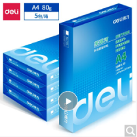 得力 莱茵河80g A4 复印纸 中高档打印纸 500张/包 5包1箱(整箱2500张)