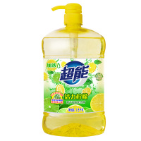超能 离子去油洗洁精(活力柠檬)1.5kg 加浓去油 安全 可洗果蔬