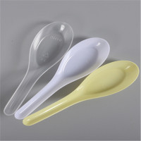 一次性勺子塑料外卖打包一次性汤勺大透明黄色小勺子快餐调羹汤匙