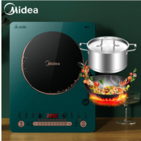 美的(Midea)电磁炉 匀火炫彩微晶面板 火锅炉 十档火力 智能定时C22-WT2218